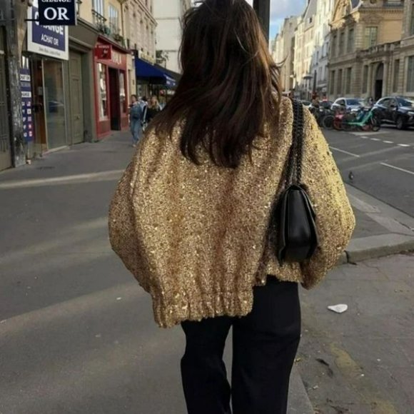ZARA SEQUIN JACKET ZW COLLECTION - Picture 4 of 6